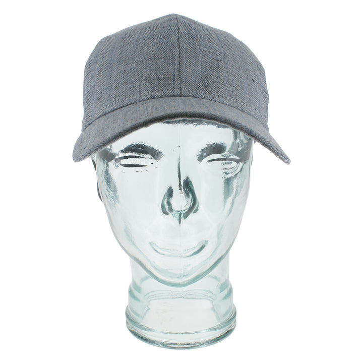 Blue linen baseball cap with cotton lining designed for comfort and outdoor use
