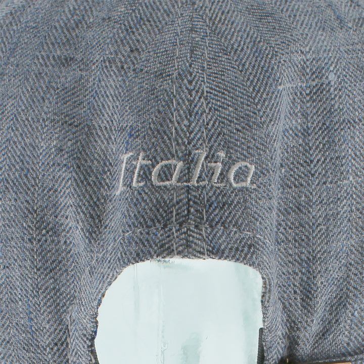 Blue herringbone baseball cap with breathable construction for casual styling