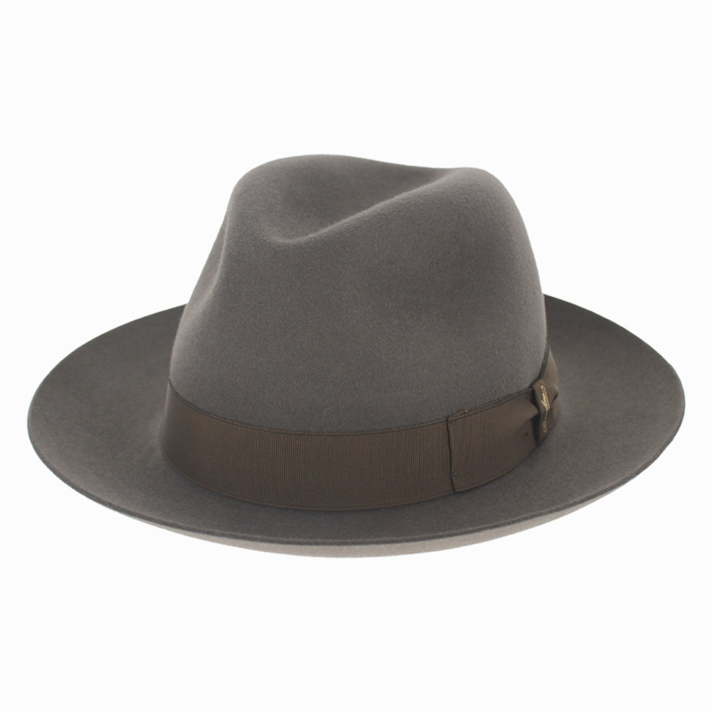 Alessandria Classic Medium Brim Fedora - Borsalino Collection Unisex Hat Cap Borsalino Brown 57 Hats in the Belfry