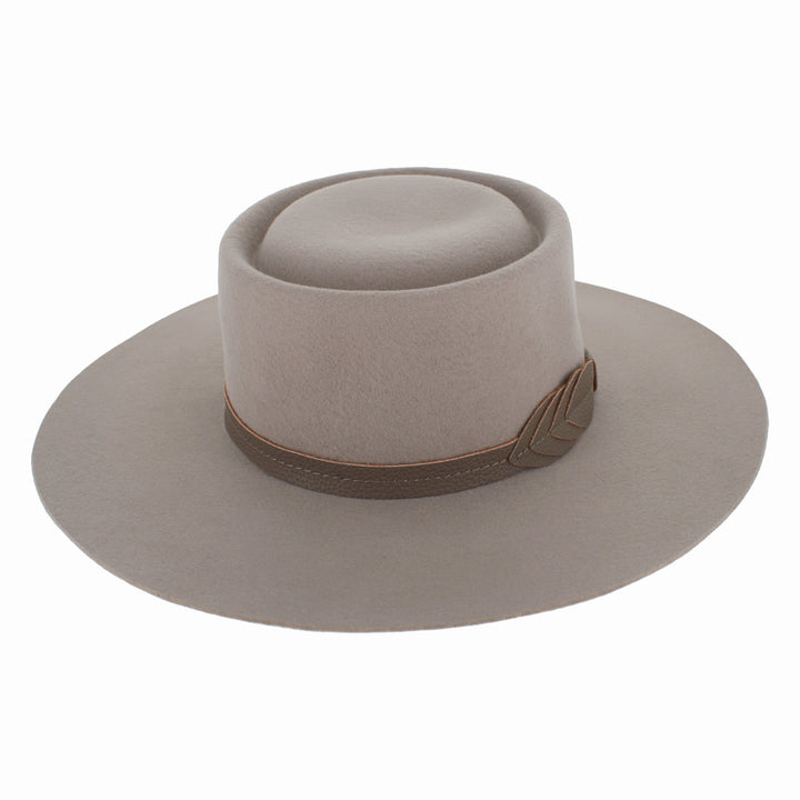 Nude Belfry Mirta wool boater hat with minimal leather band for elegant styling