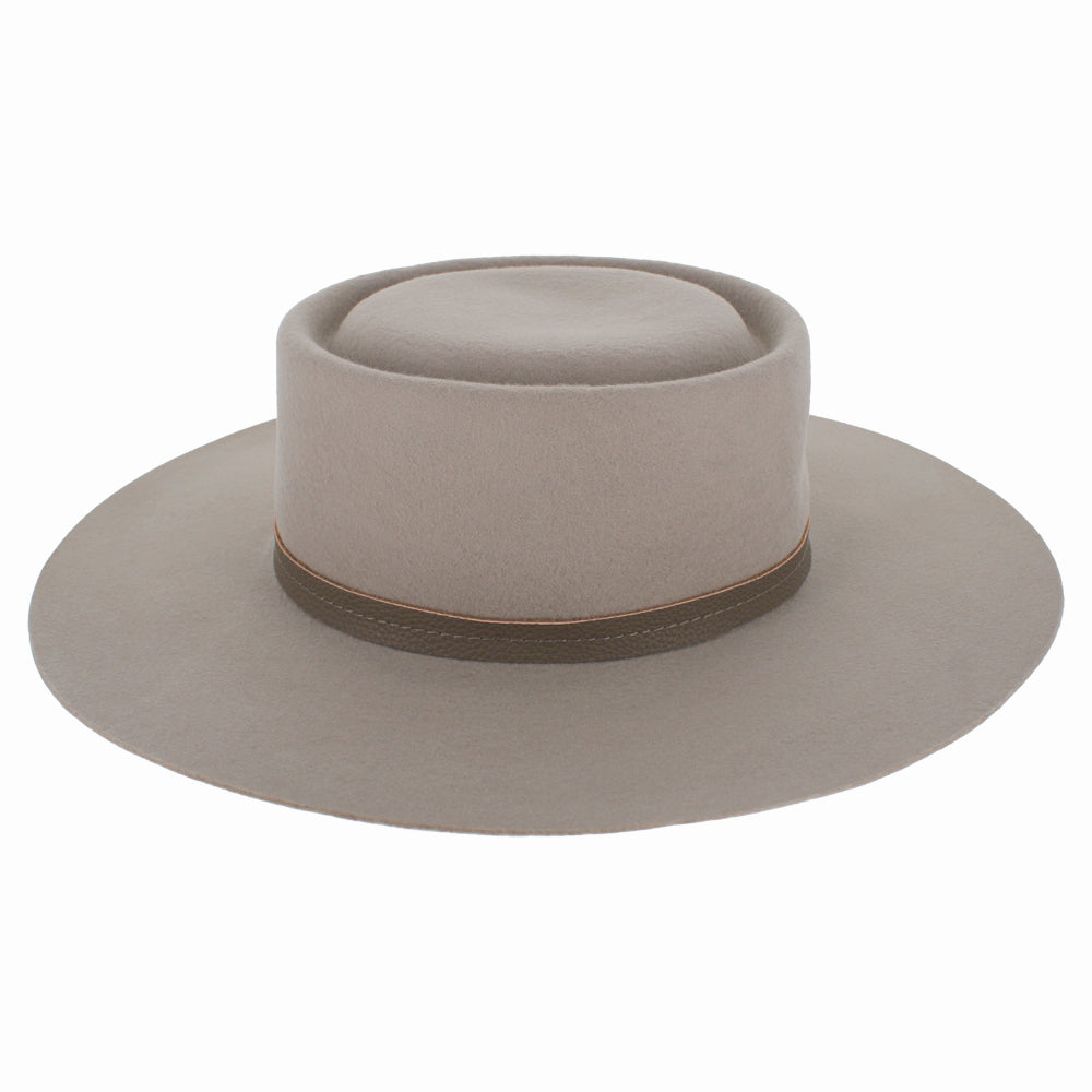 Belfry Mirta nude bolero hat offering classic structure with warm wool construction