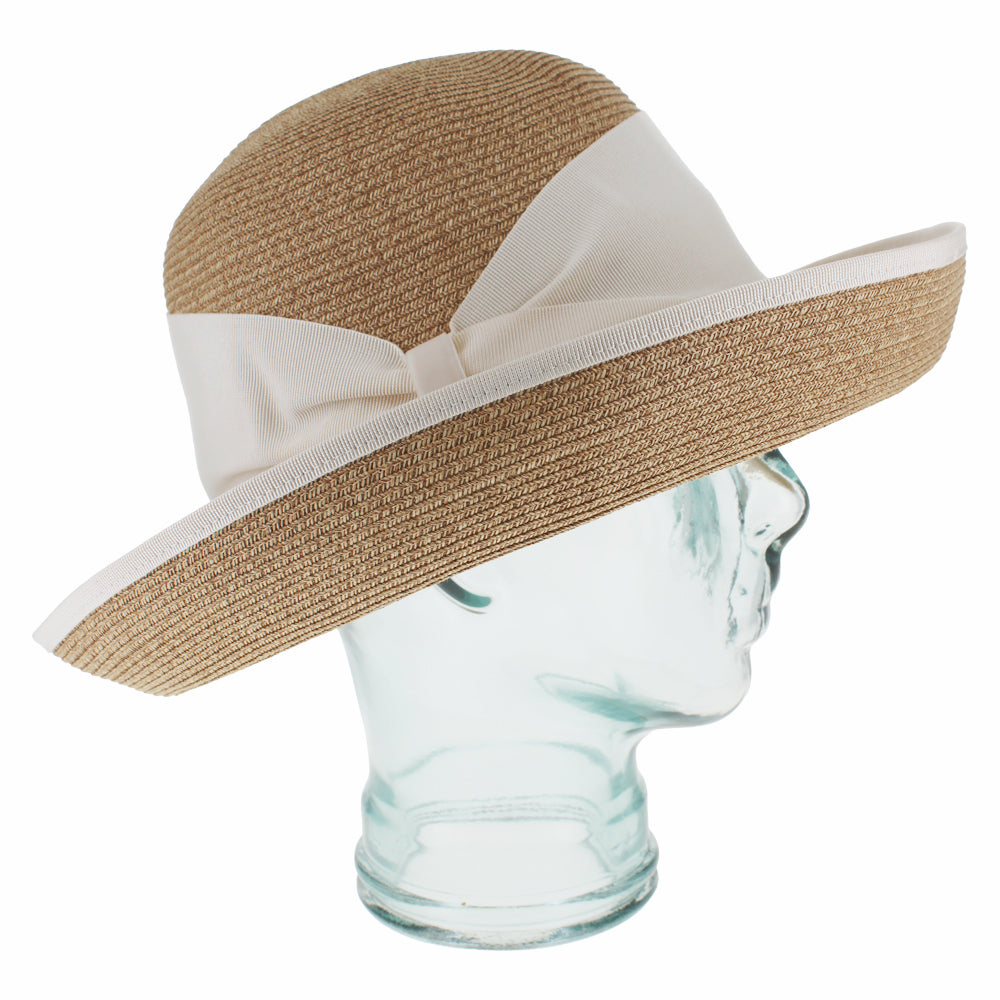 Belfry Modena natural cloche hat with paper yarn and grosgrain ribbon trim