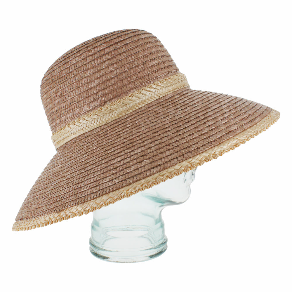 Belfry Nilda brown lampshade hat with braided paper straw and wide brim for UV protection