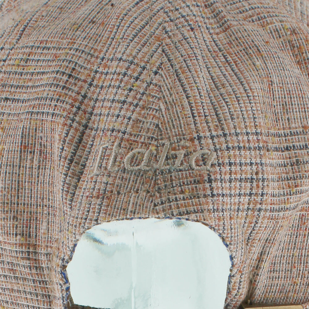 Orange plaid baseball cap with refined pattern for casual and smart wear
