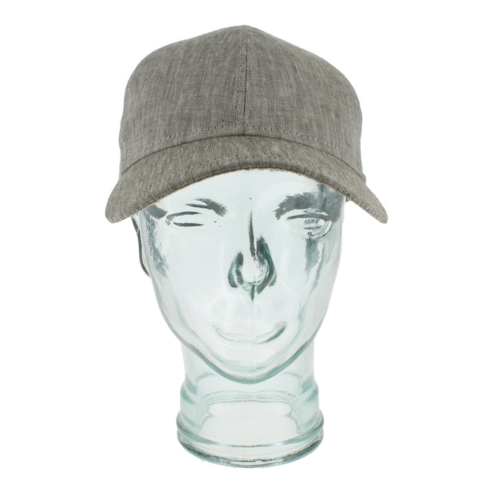 Green linen baseball cap with cotton lining and adjustable design for daily use