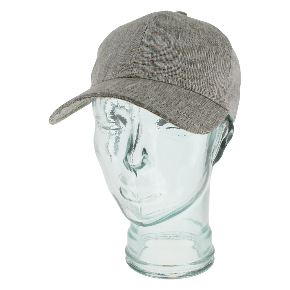 Green linen baseball cap with lightweight breathable design and soft cotton lining