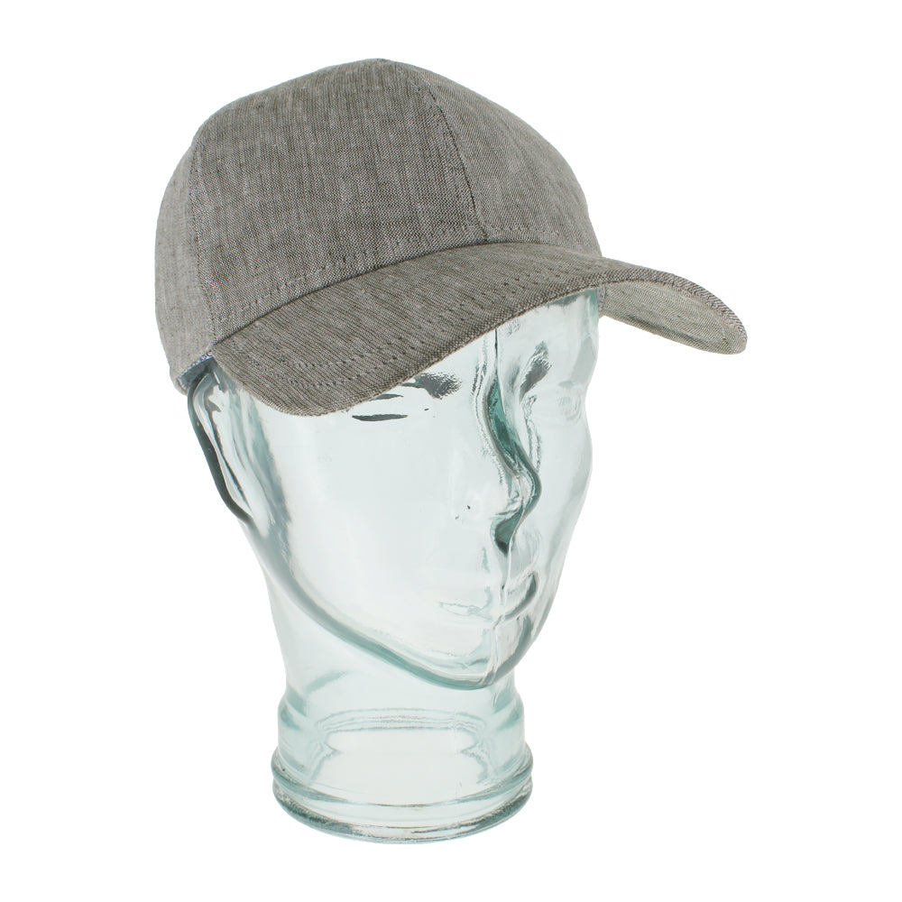 Green linen baseball cap designed for outdoor wear and summer comfort