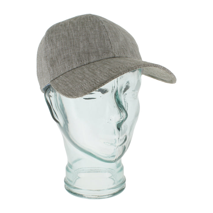 Green linen baseball cap designed for outdoor wear and summer comfort