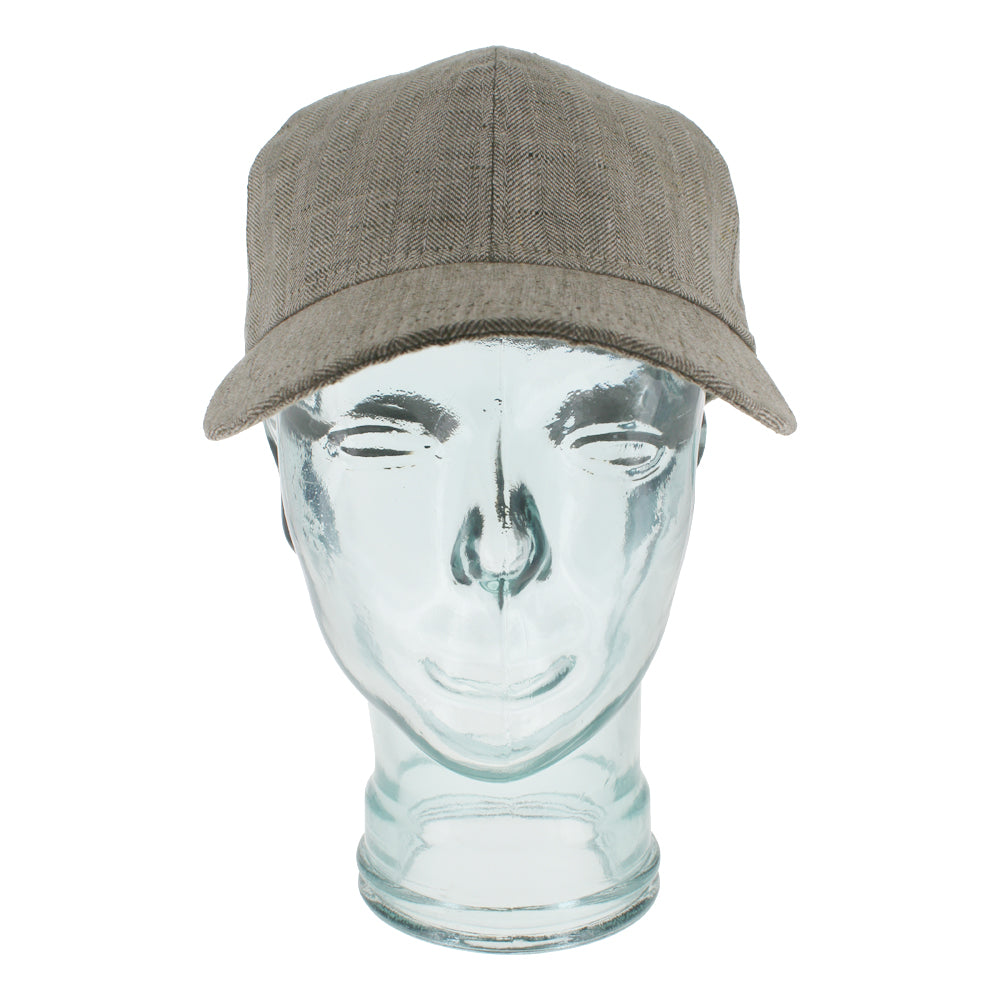Olive linen baseball cap with cotton lining for comfort and summer wear