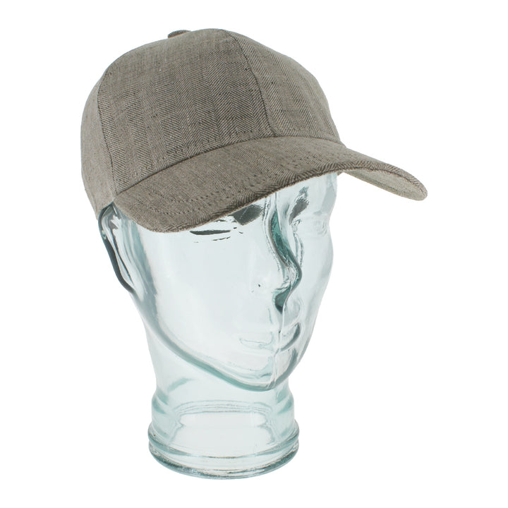 Olive linen baseball cap with adjustable fit designed for outdoor and daily use