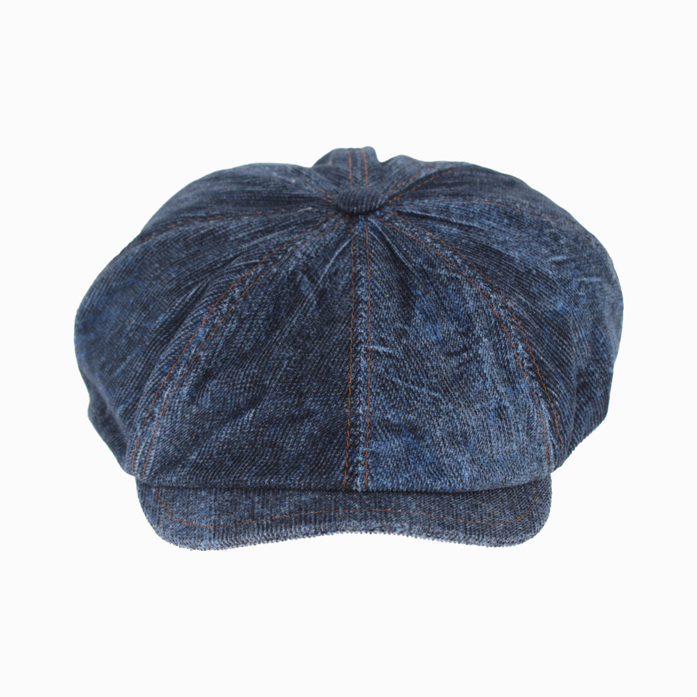 Denim Belfry Picasso Italian corduroy newsboy cap, fully lined cold-weather fashion essential