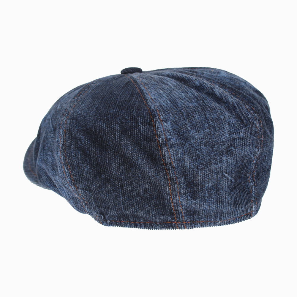Denim Belfry Picasso corduroy newsboy cap, vintage-inspired 8-panel design for fall and winter style