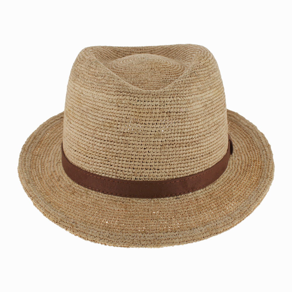 Italian-crafted Belfry Ragusa trilby in striped raffia, summer essential with flair
