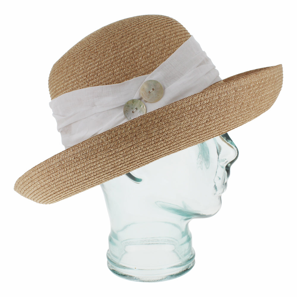 Belfry Sassari natural cloche hat with paper yarn and airy band for summer comfort