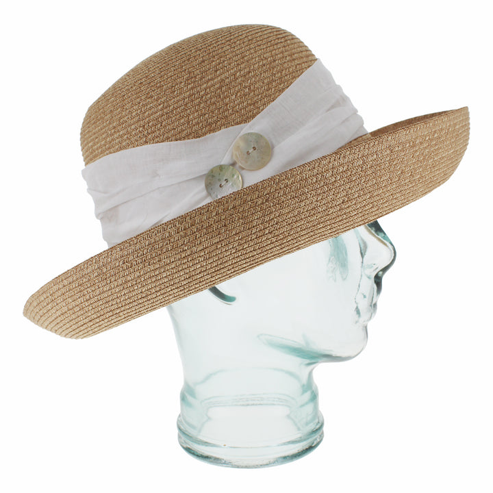 Belfry Sassari natural cloche hat with paper yarn and airy band for summer comfort