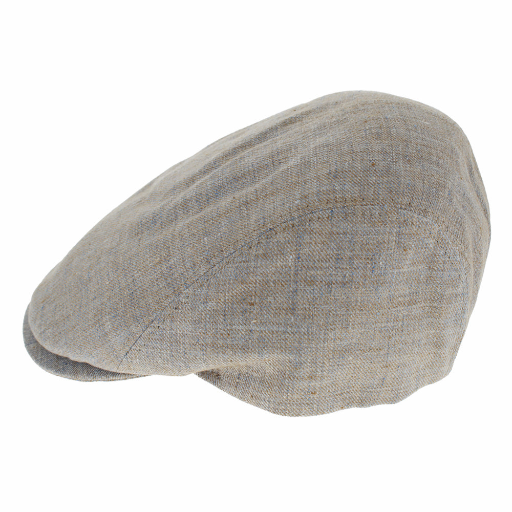 Belfry Bardo tan linen ivy cap with classic slim profile and soft breathable fabric
