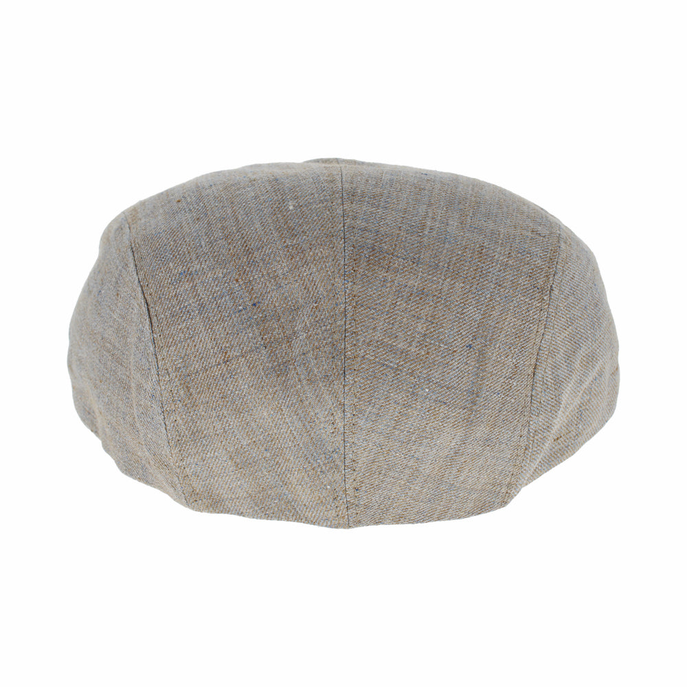Classic tan linen ivy cap with structured fit and breathable fabric for warm weather