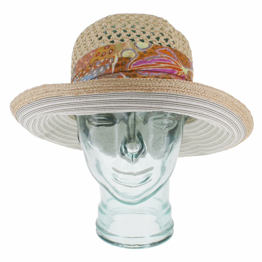 Khaki cloche hat designed for beach travel and everyday summer comfort