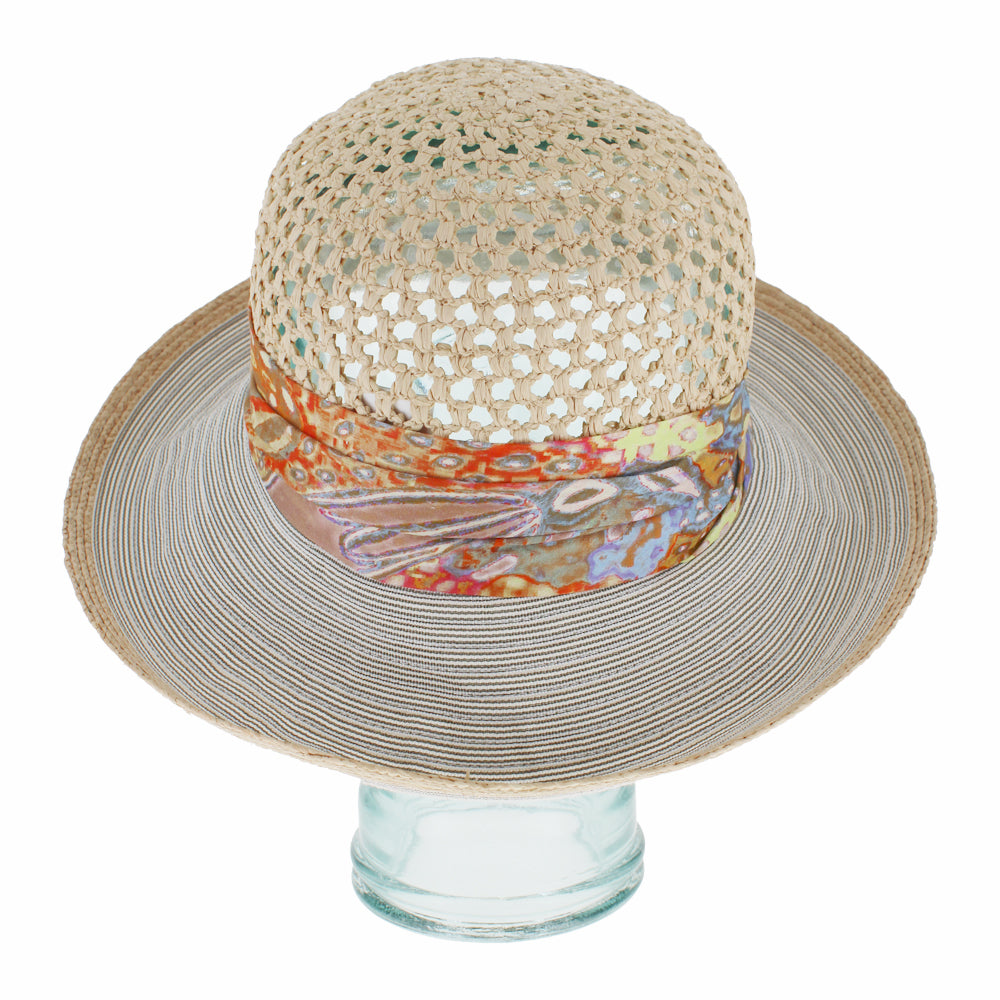 Lightweight khaki cloche hat with packable design for travel and outdoor use