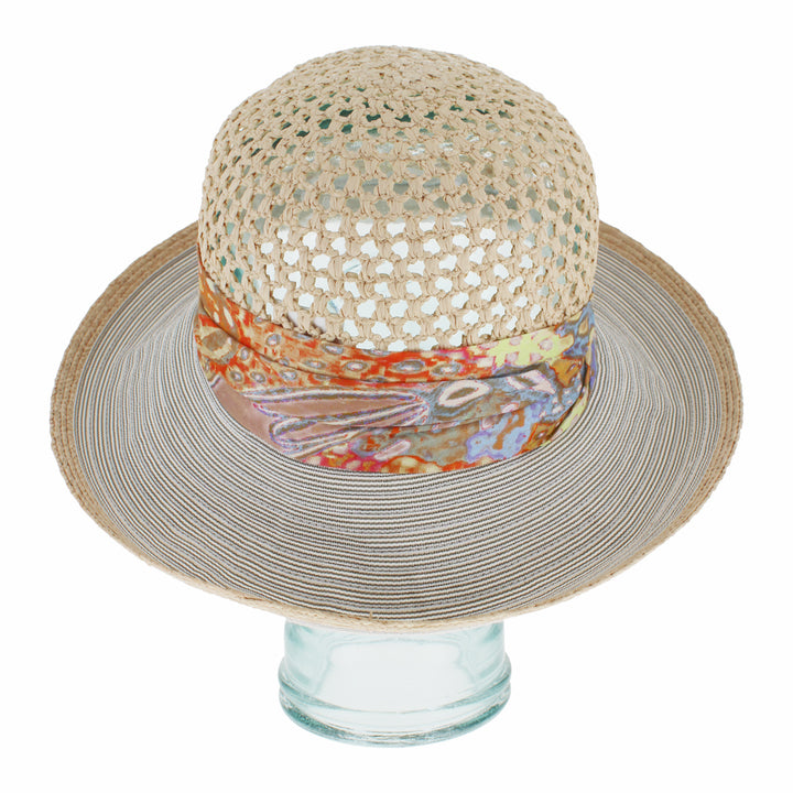Lightweight khaki cloche hat with packable design for travel and outdoor use