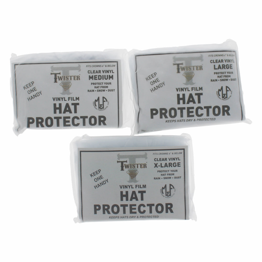 Clear vinyl hat cover that provides breathable, protective weatherproofing on the go