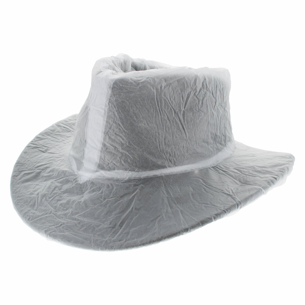 Vinyl Hat Protector that shields hats from rain and snow while keeping their shape secure