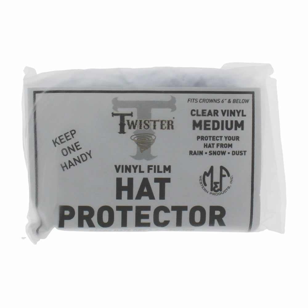 Compact vinyl hat shield that folds easily for travel and quick weather protection