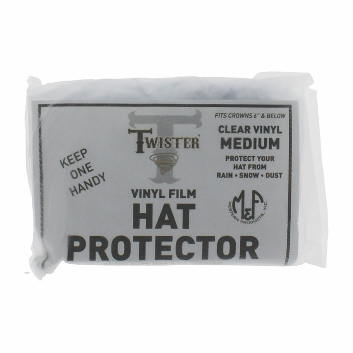 Compact vinyl hat shield that folds easily for travel and quick weather protection