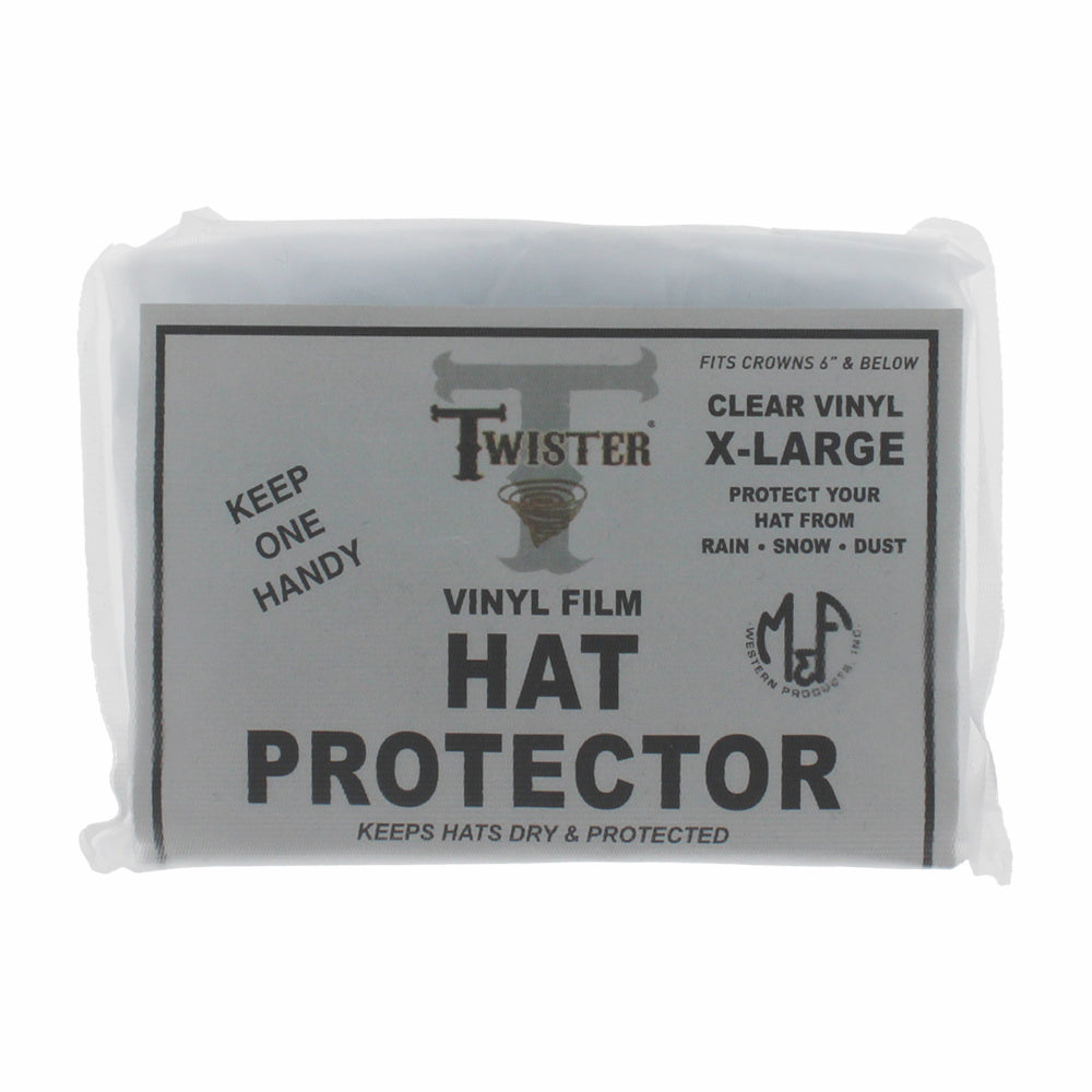 Vinyl rain protector for hats, offering moisture resistance without altering hat shape