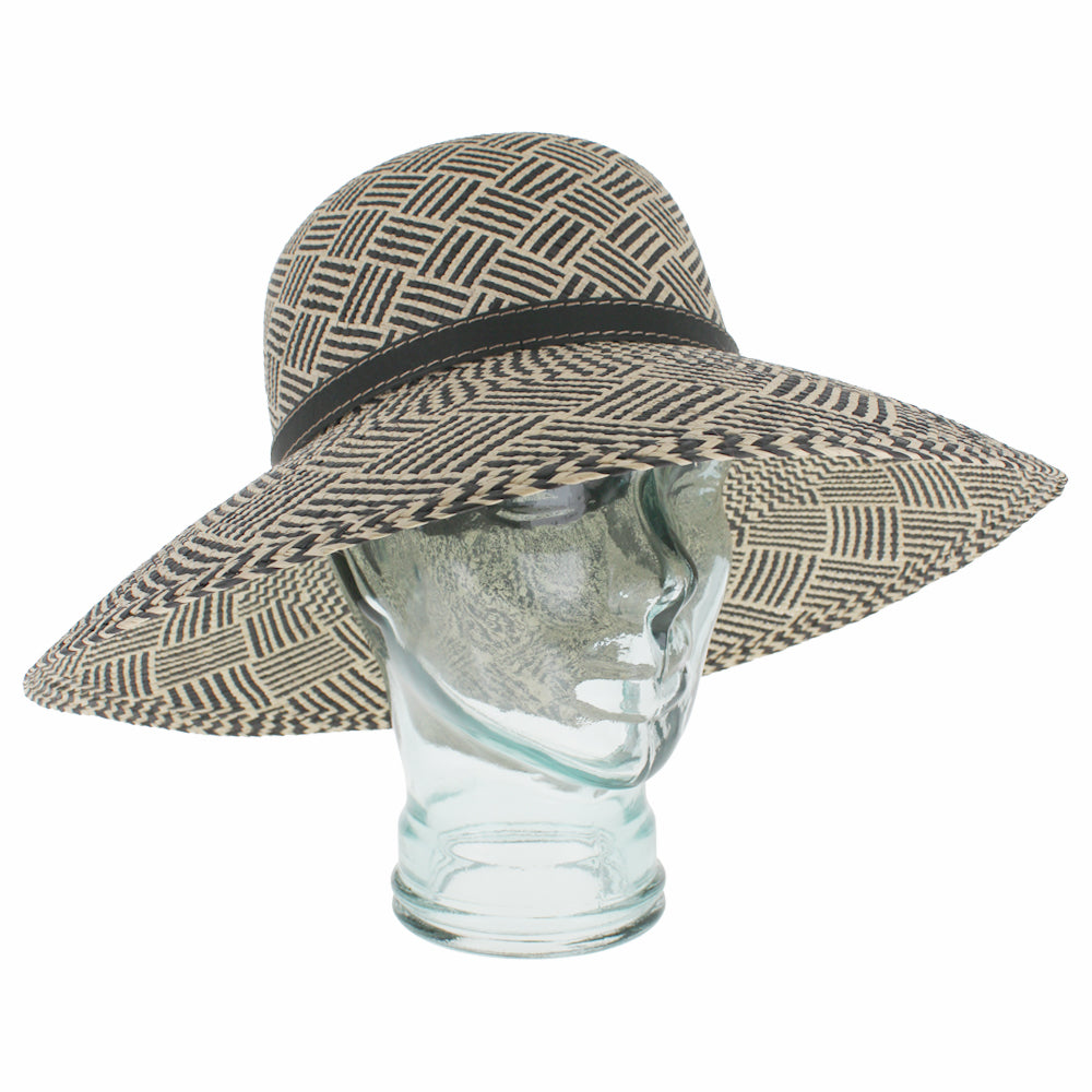 Belfry Italia black lampshade hat with Panama straw texture and elegant styling
