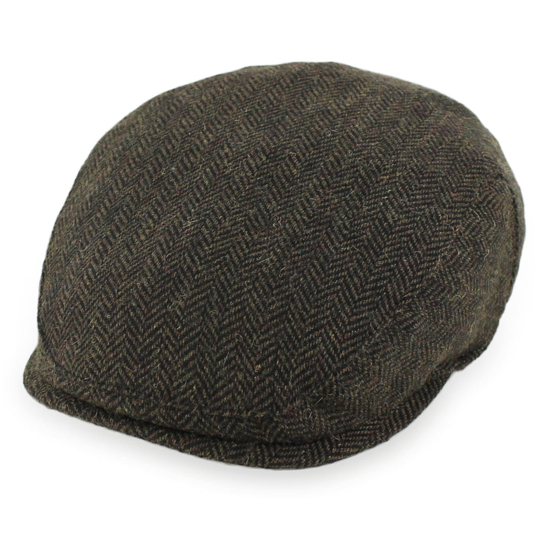 Medium XXL Head Sizes Black Brown Tweed Straw Hat With Black