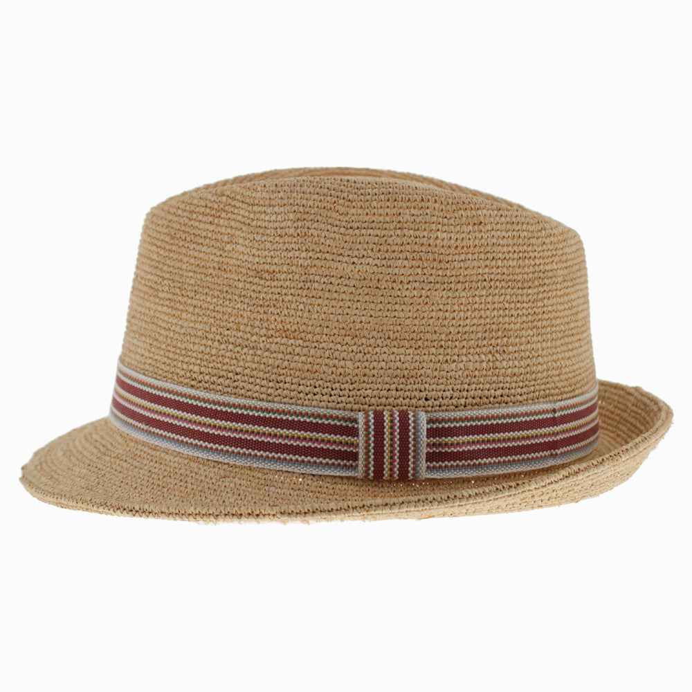 Belfry Ragusa trilby with striped raffia pattern for standout summer fashion
